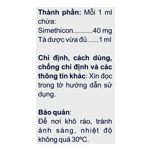 Hỗn dịch uống Simecol chống đầy hơi, giảm triệu chứng khó tiêu chai 15ml