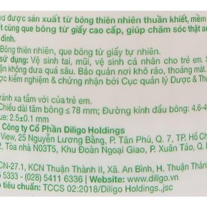 Tăm bông ráy tai Niva AJ1 thân giấy đầu tròn và xoắn hũ 100 que