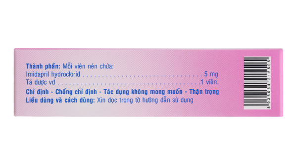 Imidagi 5 mg điều trị bệnh tăng huyết áp (3 vỉ x 10 viên)
