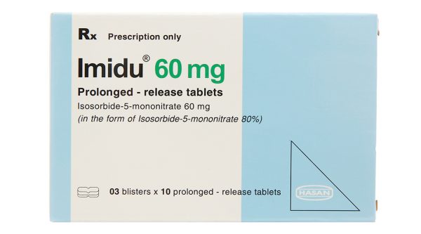 Imidu 60mg trị đau thắt ngực (3 vỉ x 10 viên)