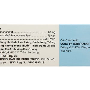 Imidu 60mg trị đau thắt ngực (3 vỉ x 10 viên)