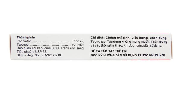 Irbehasan 150 trị tăng huyết áp (2 vỉ x 14 viên)