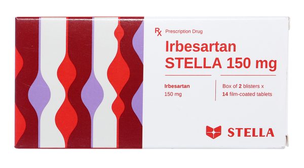Irbesartan Stella 150mg trị tăng huyết áp (2 vỉ x 14 viên)