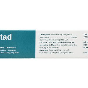 Itranstad 100mg trị nhiễm nấm Candida (1 vỉ x 6 viên)