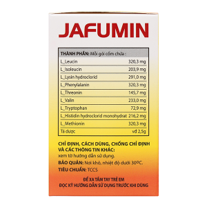Thuốc cốm Jafumin cung cấp các axit amin trong suy thận mạn tính (20 gói x 2.5g)