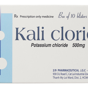 Kali Clorid Nadyphar 500mg phòng và trị triệu chứng giảm kali huyết (10 vỉ x 10 viên)