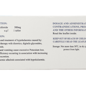 Kali Clorid Nadyphar 500mg phòng và trị triệu chứng giảm kali huyết (10 vỉ x 10 viên)