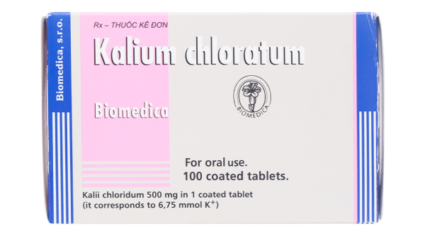 Kalium Chloratum 500mg phòng và trị thiếu kali (10 vỉ x 10 viên)