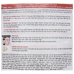 Kem chống nắng L'Oréal UV Defender Invisible Fluid SPF 50+/PA++++ chai 50ml