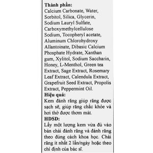 Kem đánh răng Lath Honey Herb giúp răng chắc khỏe, hơi thở thơm mát tuýp 150g