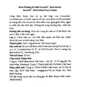 Kem dưỡng da mặt Eucerin Ato Control cấp ẩm tuýp 50ml
