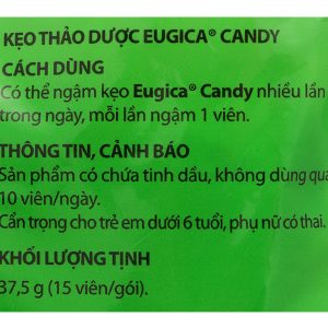 Kẹo ngậm thảo dược Eugica Candy giảm ho, đau họng gói 15 viên