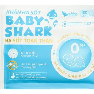 Khăn hạ sốt Baby Shark 0M+ cho bé (4 gói x 6 miếng)