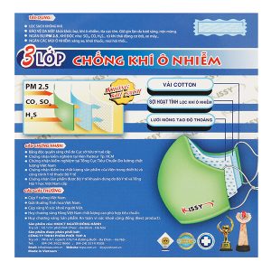 Khẩu trang vải Kissy 3 lớp size L hộp 1 cái