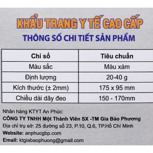 Khẩu trang y tế An Phúc Model Pro Care 4 lớp màu xám hộp 50 cái