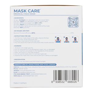 Khẩu trang y tế Mask Care 4 lớp màu trắng hộp 50 cái