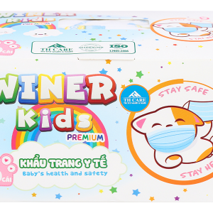 Khẩu trang y tế Winer Kids Premium 3 lớp có họa tiết hộp 50 cái