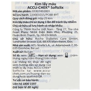 Kim lấy máu Accu-Chek Softclix hộp 25 que