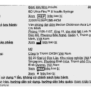 Bơm kim tiêm Insulin BD Ultra-Fine II 30G x 8mm (1ml/100U) hộp 100 cái