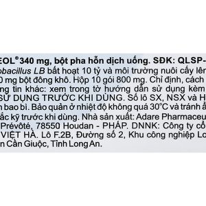 Bột pha hỗn dịch uống Lactéol 340mg trị tiêu chảy (10 gói x 800mg)