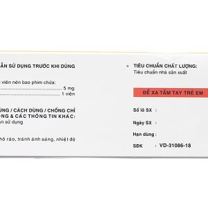 Lampar 5mg trị triệu chứng dạ dày - ruột (6 vỉ x 10 viên)