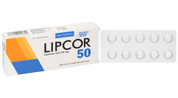 Lipcor 50 trị tăng huyết áp, suy tim mạn tính (3 vỉ x 10 viên)