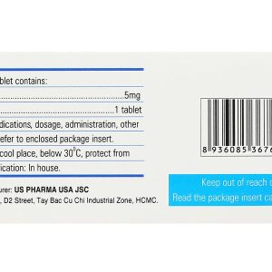 Lomazole 5mg trị cường giáp, xạ trị iod (10 vỉ x 10 viên)