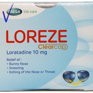 Loreze Clearcap 10mg trị triệu chứng viêm mũi dị ứng, mày đay (5 vỉ x 10 viên)