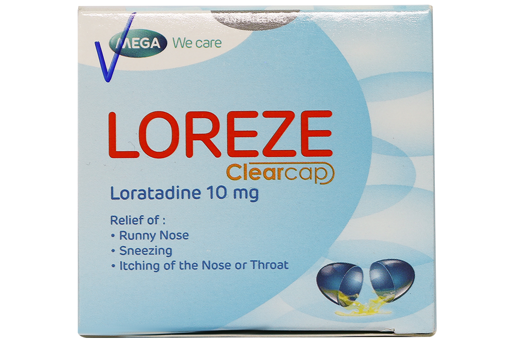 Loreze Clearcap 10mg trị triệu chứng viêm mũi dị ứng, mày đay (5 vỉ x 10 viên)
