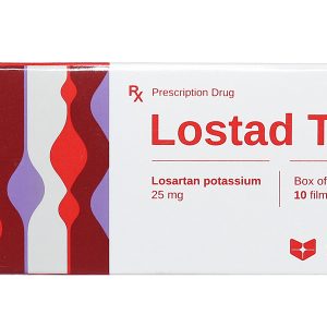 Lostad T25 trị tăng huyết áp, suy tim, nhồi máu cơ tim (3 vỉ x 10 viên)