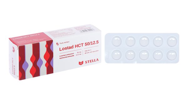 Lostad HCT 50/12.5 trị tăng huyết áp (3 vỉ x 10 viên)
