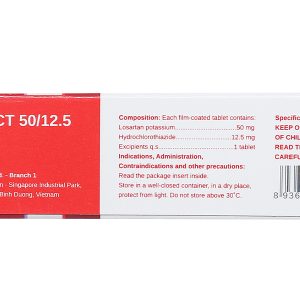 Lostad HCT 50/12.5 trị tăng huyết áp (3 vỉ x 10 viên)