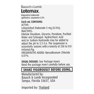 Hỗn dịch nhỏ mắt Lotemax 0.5% trị viêm kết mạc mí mắt, viêm giác mạc 5ml