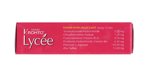 Dung dịch nhỏ mắt V.Rohto Lycée trị đỏ mắt, ngứa mắt, mỏi mắt lọ 13ml