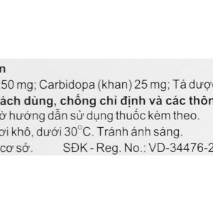 Masopen 250/25 trị Parkinson (3 vỉ x 10 viên)