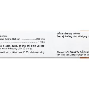 Mecefix-B.E 250mg trị các nhiễm trùng gây bởi vi khuẩn nhạy cảm (2 vỉ x 10 viên)