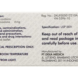 Medexa 4mg thuốc kháng viêm, ức chế miễn dịch (10 vỉ x 10 viên)