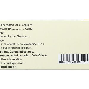 Meloxicam Brawn 7.5mg giảm đau, kháng viêm xương khớp (10 vỉ x 10 viên)