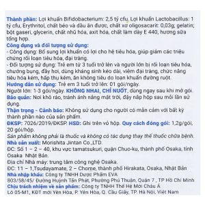 Men vi sinh Bifina R bổ sung lợi khuẩn hộp 20 gói x 1.2g