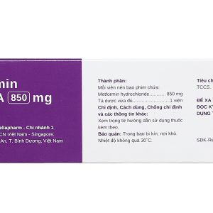 Metformin Stella 850mg trị đái tháo đường (4 vỉ x 15 viên)