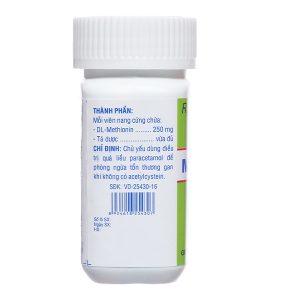 Methionin Domesco 250mg giải độc quá liều paracetamol chai 100 viên