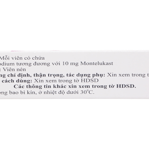 Mexams 10 trị hen suyễn (3 vỉ x 10 viên)