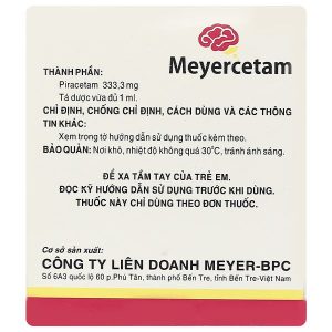 Dung dịch uống Meyercetam 333,3mg/ml điều trị giật rung cơ (20 ống x 5 ml)