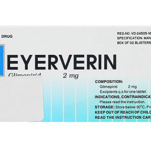 Meyerverin 2mg điều trị đái tháo đường tuýp 2 (2 vỉ x 10 viên)