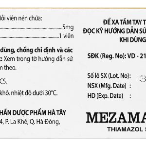 Mezamazol 5mg điều trị cường giáp (10 vỉ x 10 viên)