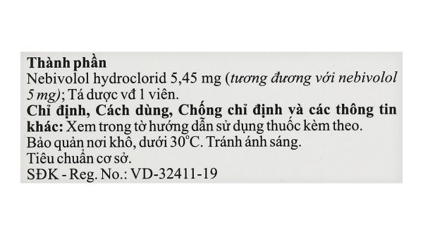 Mibelet 5mg điều trị tăng huyết áp vô căn, suy tim (3 vỉ x 14 viên)