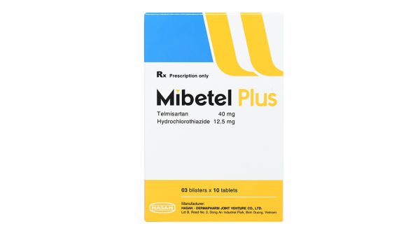Mibetel Plus 40mg/12.5mg trị tăng huyết áp (3 vỉ x 10 viên)
