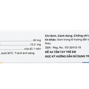 Mibetel Plus 40mg/12.5mg trị tăng huyết áp (3 vỉ x 10 viên)