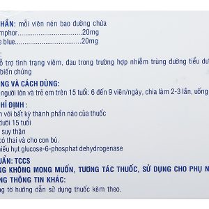 Midasol hỗ trợ trị viêm đường tiết niệu (10 vỉ x 10 viên)