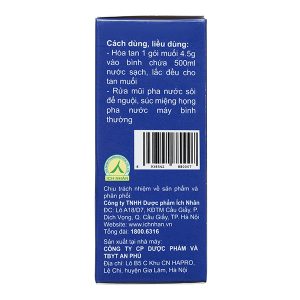 Muối Y Tế Ích Nhân pha nước súc miệng họng, rửa mũi (20 gói x 4.5g)